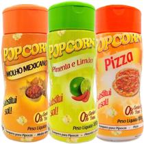 Combo 3 Temperos Pipoca Popcorn Sabores Pizza, Molho
