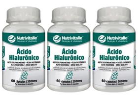 Combo 3 Un - Ácido Hialurônico 2.000mg 60 Capsulas Nutrivitalle