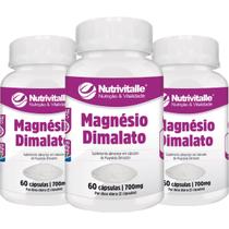 Combo 3 Un Magnesio Malato 700mg 60 Cápsulas NutrivitalLE