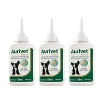 Combo 3 unidades Aurivet Clean - 120 ml - Vetnil