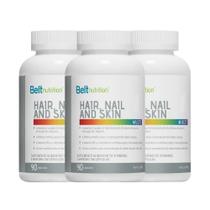 Combo 3 unidades belt hair nail and skin plus 90caps belt nutrition