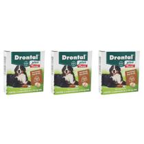 Combo 3 Unidades Drontal Plus Cães Carne 35Kg 2 comp - Bayer