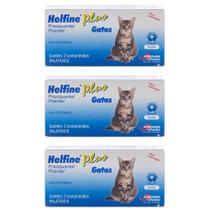 Combo 3 unidades Helfine Plus Vermífugo para Gatos - 2 comprimidos - Agener União