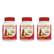 Combo 3 unidades Hemolitan Pet Suplemento Vetnil - 30 Comprimidos Combo 3 unidades Hemolitan Pet Suplemento Vetnil - 30 Comprimidos