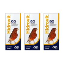 Combo 3 Unidades Hidrovit 50 ml suplemento aves outros - Vetnil