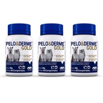 Combo 3 unidades Pelo e Derme Gold Suplemento Vetnil - 60 comprimidos