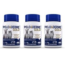 Combo 3 Unidades Pelo E Derme Gold Suplemento Vetnil 60