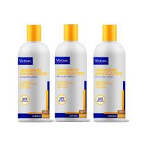 Combo 3 unidades Shampoo Dermatológico Virbac Hexadene Spherulites para Cães e Gatos - 500 ml