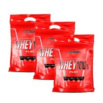 Combo 3 Whey Protein 100% Pure Nutri Concentrado Baunilha 900g Refil + Coqueteleira - Integralmédica