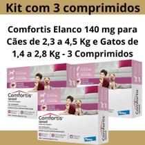 Combo 3 x Comfortis Elanco 140 mg para Cães de 2,3 a 4,5 Kg e Gatos de 1,4 a 2,8 Kg - 3 Comprimidos