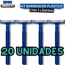 COMBO 30 Barbeadores 2 Lâminas Azul Para Barba Pelos e Suvaco Barbear Aparelho Depilar Depilação
