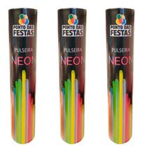 Combo 300 Unidades Pulseira Neon Adereços Balada Festa Led