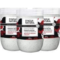 Combo 3un creme de pimenta negra termoativo 650g dagua natural pimenta negra