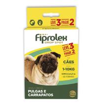 Combo 3un Fiprolex Antipulgas Carrapatos Ceva Cães até 10Kg