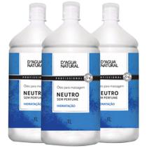 Combo 3un óleo de massagem corporal neutro dágua natural