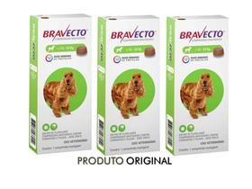 Combo 3x Comprimido Bravecto Para Cães de 10 a 20 Combo 3x Comprimido Bravecto Para Cães de 10 a 20
