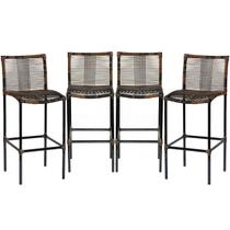 Combo 4 Banquetas Havaí Corda Sintética Proteção Raio UV para Área de Churrasco - Pedra Ferro