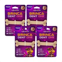 Combo 4 Brinquedo Osso Bamboo Brinca Dent One Sabor Bacon - I - Pequeno