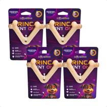 Combo 4 Brinquedo Osso Bamboo Brinca Dent One Sabor Bacon - V - Pequeno Combo 4 Brinquedo Osso Bamboo Brinca Dent One Sabor Bacon - V - Pequeno