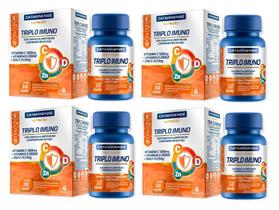 Combo 4 caixas Triplo imuno Vitamina C 1000mg + Vitamina D 2000ui + Zinco - Catarinense