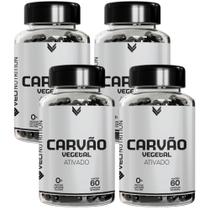 Combo 4 Carvão Vegetal Ativado Veli Nutrition 240 Cápsulas