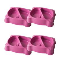 Combo 4 Comedouro Duplo Garrafa Adulto 1200mL Mypetone - Rosa Combo 4 Comedouro Duplo Garrafa Adulto 1200mL Mypetone - Rosa