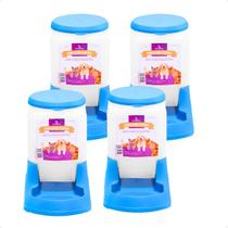 Combo 4 Comedouro Pratico Alvorada 3 Litros - Azul Combo 4 Comedouro Pratico Alvorada 3 Litros - Azul