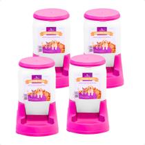 Combo 4 Comedouro Pratico Alvorada 3 Litros - Rosa