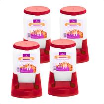 Combo 4 Comedouro Pratico Alvorada 3 Litros - Vermelho Combo 4 Comedouro Pratico Alvorada 3 Litros - Vermelho