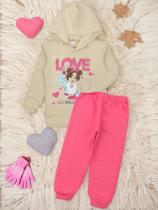 Combo 4 Conjuntos Moletom de Inverno para Menina 2 com Capuz + 2 sem Capuz 1 a 8 Anos