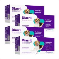 Combo 4 Diarril HebronVet Probiótico para Cães - 5 Flaconetes