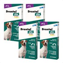 Combo 4 Drontal Plus Para Cães 10Kg Elanco - 4 Comprimidos
