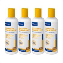 Combo 4 Hexadene Spherulites Shampoo Virbac para Cães e Gatos - 250 mL