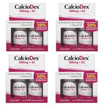 Combo 4 Kits Calciodex Cálcio 500MG + vitamina D3 (480 Cápsulas)