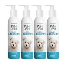 Combo 4 Limpa Lagrimas Pet Clean - 100ml