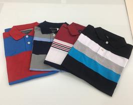 Combo 4 Polos listrada algodão Combo 4 Polos listrada algodão