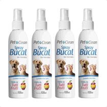 Combo 4 Spray Bucal Pet Clean Tutti-Frutti - 120ml