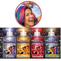 Combo 4 Tinta Colorido Cabelo c/ Brilho Festa Carnaval Combo 4 Tinta Colorido Cabelo c/ Brilho Festa Carnaval
