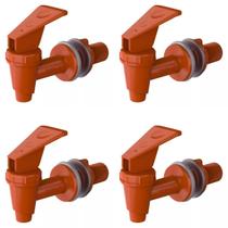 Combo 4 Torneiras Para Filtro de Barro Stéfani Longa Marrom Clic