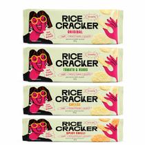 Combo 4 uni. biscoito arroz rice cracker lime & pepper 100g