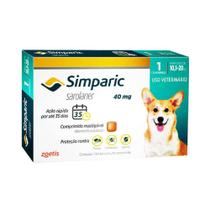 Combo 4 unidades Simparic 10,1 a 20 kg 40 mg comp avulso