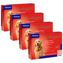 Combo 4 unidades Vermífugo Virbac Endogard para Cães até 30 Kg - 6 comprimidos