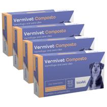 Combo 4 unidades Vermivet Composto - 4 comprimidos