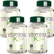 Combo 4 Vitamina K2 Mk7 Menaquinona 140mcg 60 Cápsulas Cada
