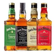 Combo 4 Whisky Jack Daniel's Apple + Honey + Fire + Nº07 Sour Mash Tennessee 1 Litro - Original - JACK DANIELS