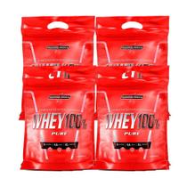 Combo 4x Whey Protein 100% Pure Nutri Concentrado Baunilha 900g Refil - Integralmédica