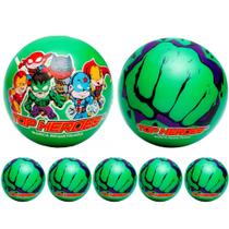 Combo 5 Bolas Vinil Leite Top Heroes Huk Verde Lembrancinhas Festa Infantil