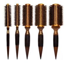 Combo 5 escovas termicas metalicas profissionais marco boni Combo 5 escovas termicas metalicas profissionais marco boni