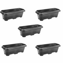 Combo 5 Floreiras P/ Plantas 50cm Grande De Plástico Preta Combo 5 Floreiras P/ Plantas 50cm Grande De Plástico Preta