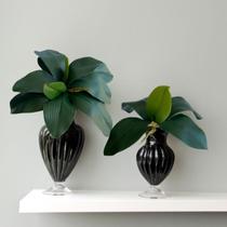 Combo 5 Folhagens em Silicone Planta Artificial Folha de Orquídea Premium Para Arranjos Decorativos
